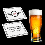 Budget Business Logo Coasters<br><div class="desc">Replace the graphic logo template with your own on these budget drink and beverage coasters for business promotion,  restaurants,  or social events.  Promoted your company,  cause,  or services by making your own drink coasters.</div>