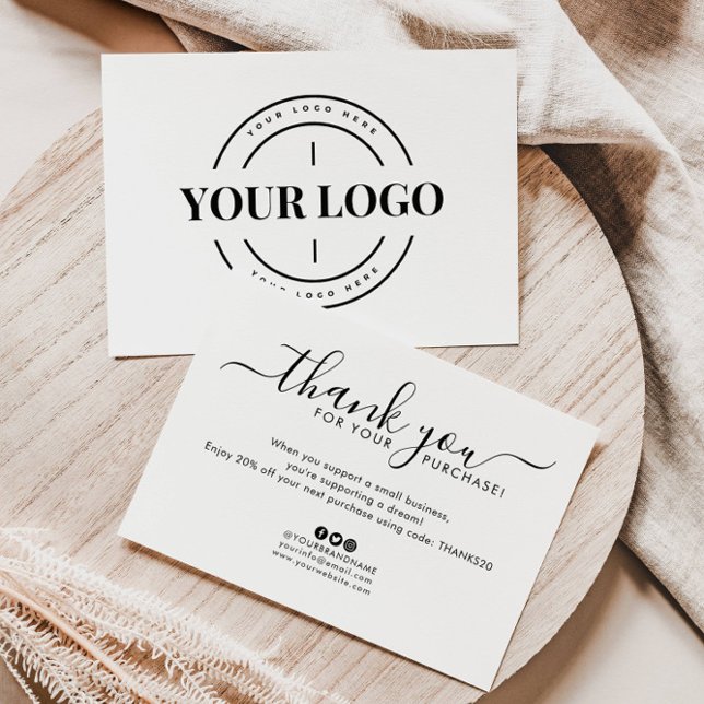 Budget Business Logo Company Custom Thank You Card (Creator Uploaded)