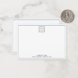 Budget Business Logo Company Name Blue Border Note Card