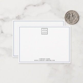 Budget Business Logo Company Name Blue Border Note Card