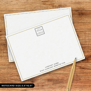 Budget Business Logo Company Name Gold Border Note Card