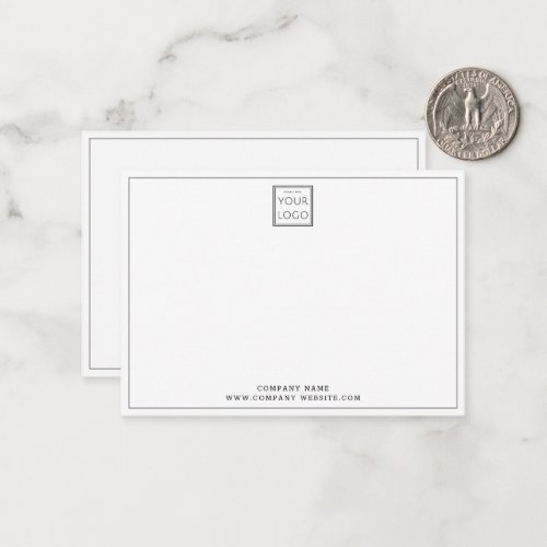 Budget Business Logo Company Name Silver Gray   Note Card