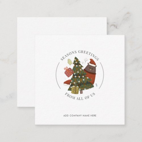 Budget Business Logo Corporate Christmas Greetings Note Card