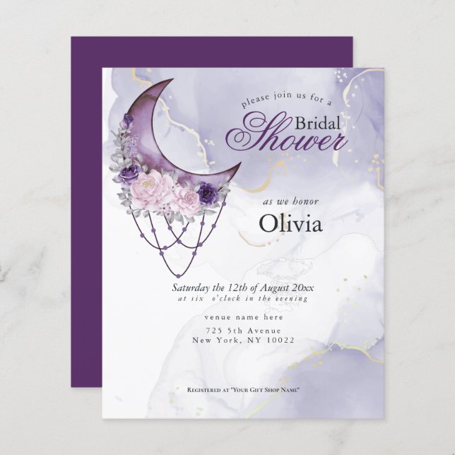 Budget But Beautiful Rustic Crescent Moon Purple (Front/Back)