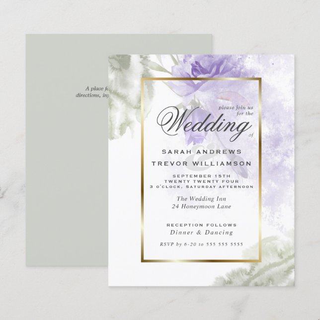 Budget but Beautiful Rustic Lilac Purple Roses (Front/Back)