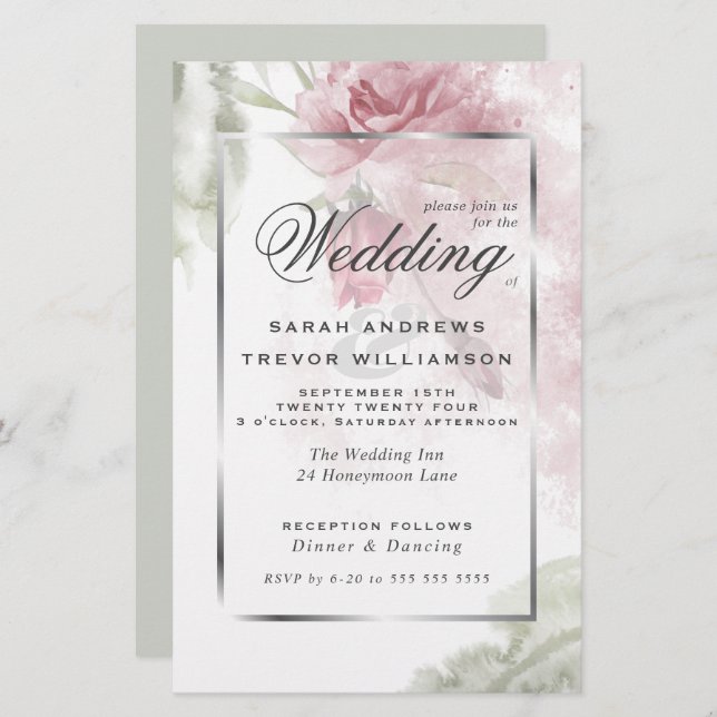 Budget but Beautiful Rustic Pink Roses (Front/Back)