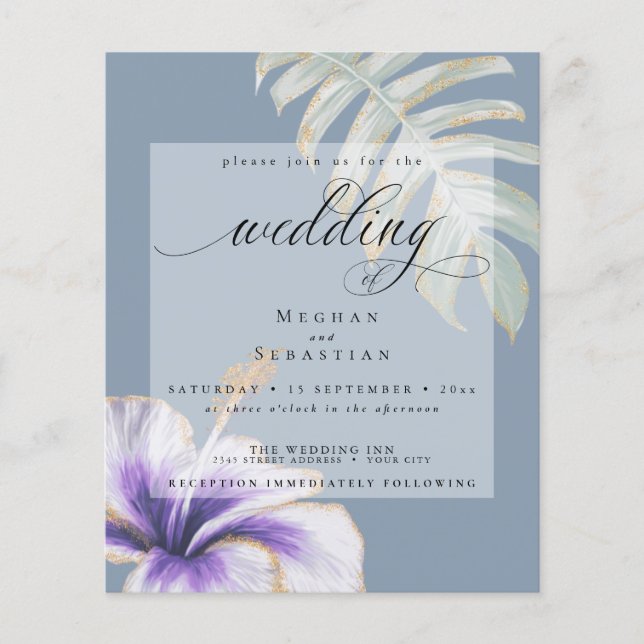 Budget But Beautiful Wedding Violet Hibiscus (Front)