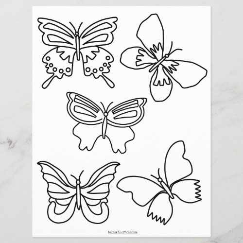 Budget Butterflies and Blooms Coloring Page