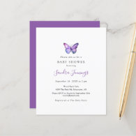 Budget Butterfly Baby Shower Elegant Watercolor