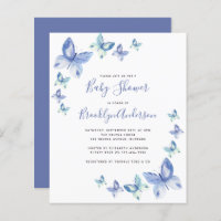 BUDGET Butterfly Baby Shower Invitation