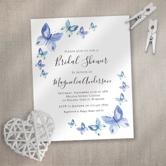 Budget Butterfly Bridal Shower Invitation (Creator Uploaded)