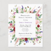 Budget Butterfly & Floral Bridal Shower Invitation (Front)