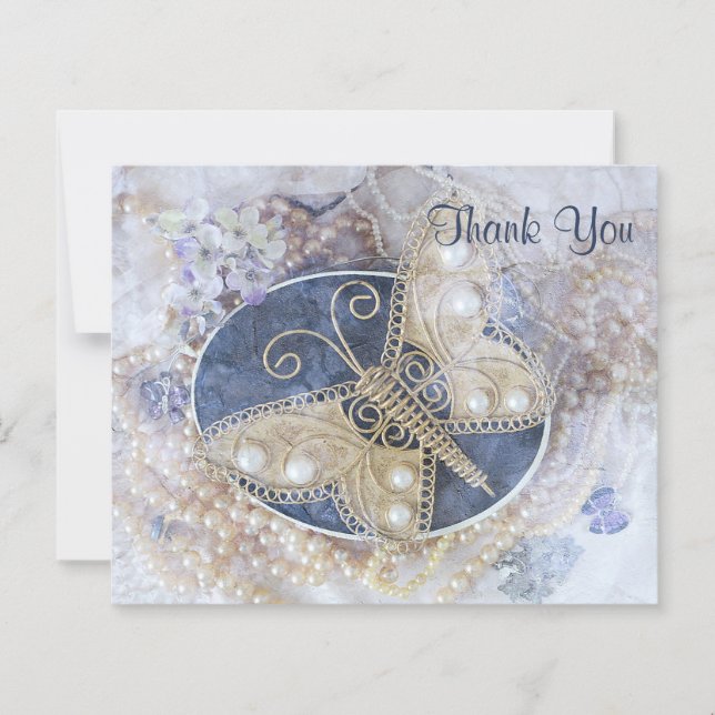 Budget Butterfly Wedding Bridal White Gold (Front)