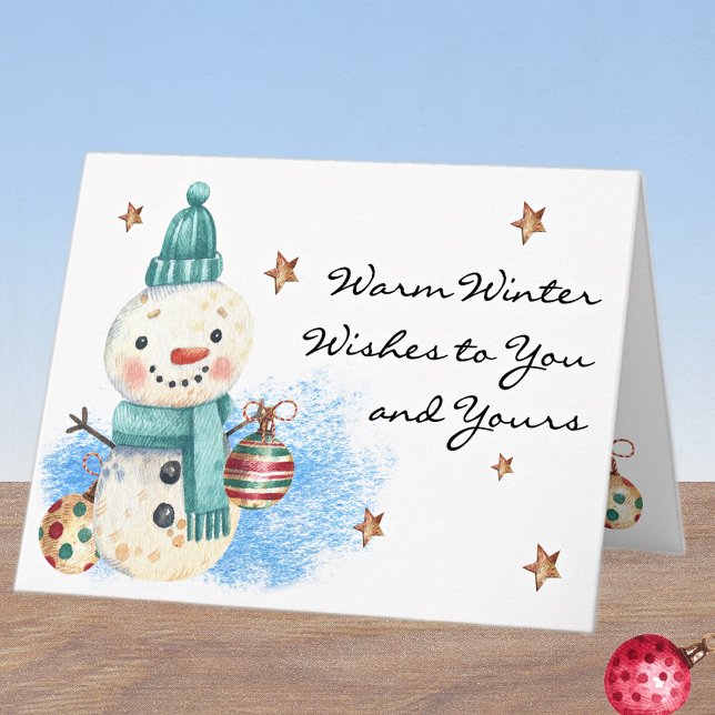 Budget Buy || Custom Winter Wishes Merry Christmas Card (Creator Uploaded)