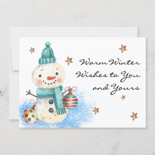 Budget Buy    Custom Winter Wishes Merry Christmas Holiday Card