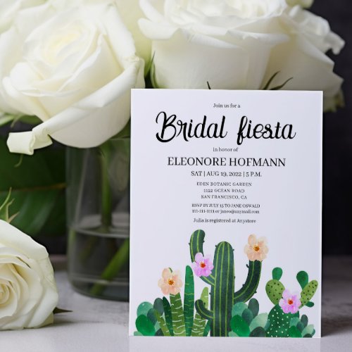 Budget Cacti flowers  Bridal Fiesta Invitation