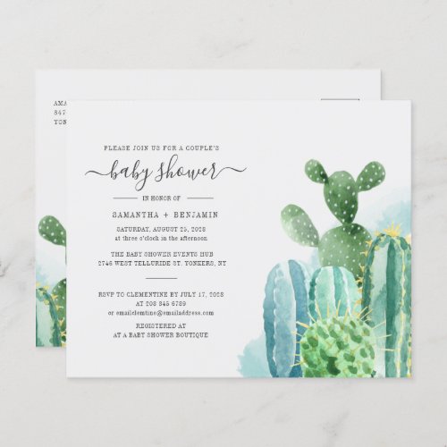 Budget Cacti Plants Botanical Couples Baby Shower