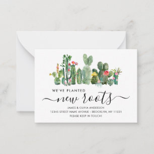 Budget Cactus Planted New Roots Moved Moving Card