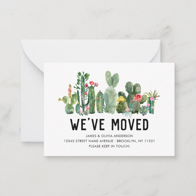 Budget Cactus We've Moved Home Moving Announcement (Front)