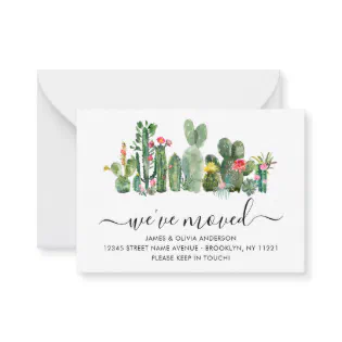 Budget Cactus We've Moved New Home Moving Card