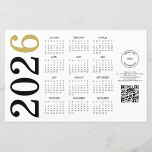Budget Calendar 2026 Logo QR Code Happy New year
