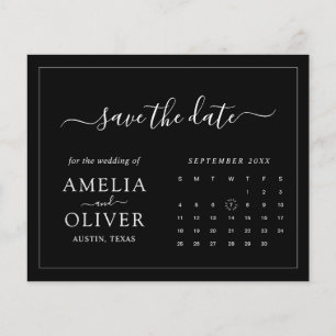 Budget Calendar Black Minimalist Save The Date Flyer