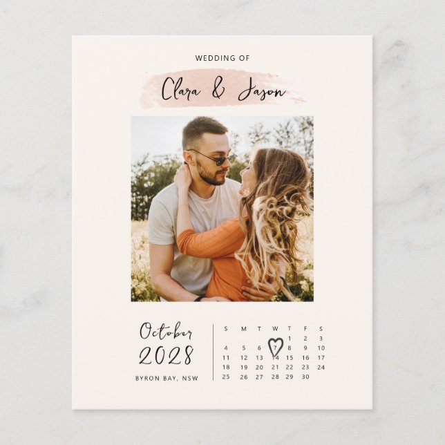 BUDGET calendar photo Save the Date Invitation Flyer (Front)