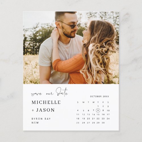 BUDGET calendar photo Save the Date Invitation Flyer