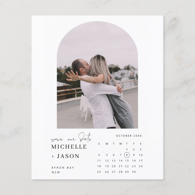 BUDGET calendar photo Save the Date Invitation Flyer (Front)