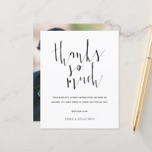 Budget Calligraphy Any Color Photo Wedding Thanks