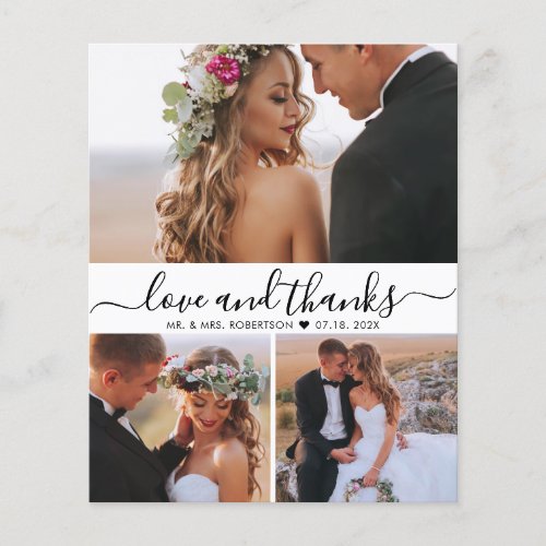 Budget Calligraphy Collage Wedding Thank You Flyer