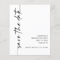 Budget Calligraphy Graduation Save the Date