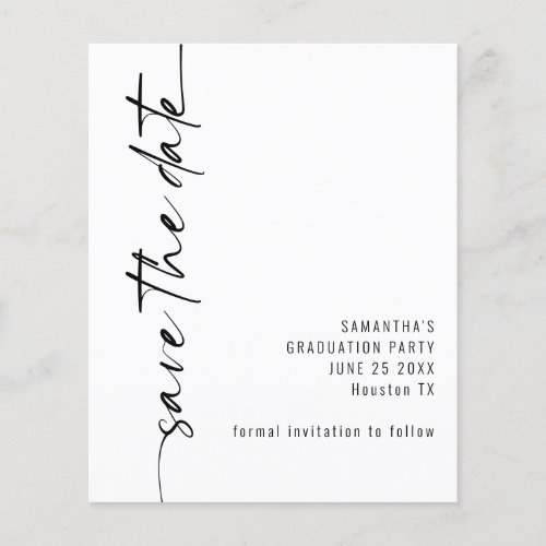 Budget Calligraphy Graduation Save the Date