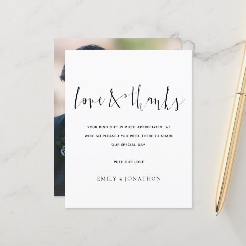 Budget Calligraphy Love and Thanks Photo Wedding 