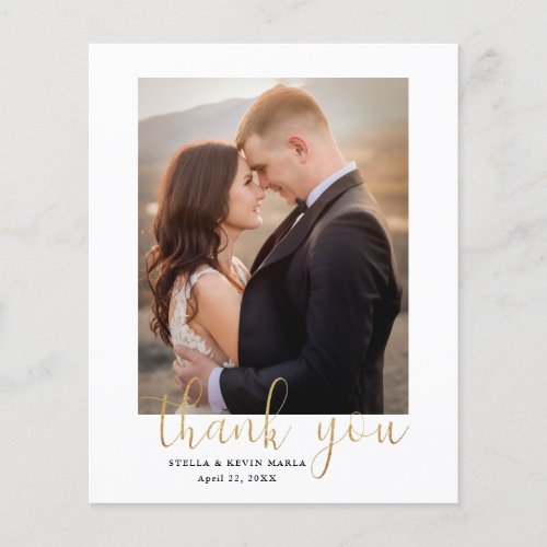 Budget Calligraphy Overlay Photo Wedding Thank You