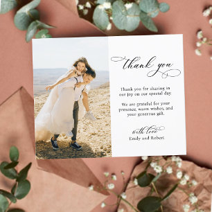 Budget Calligraphy Photo Wedding Thank You Flyer