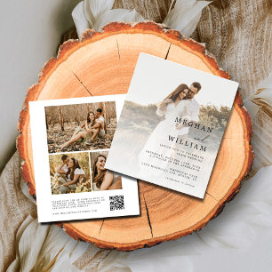 Budget Calligraphy Qr Code Photo Wedding Invites Flyer