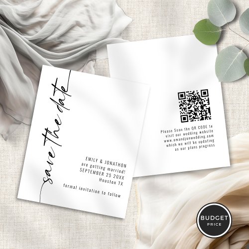 Budget Calligraphy QR Wedding Save the Date