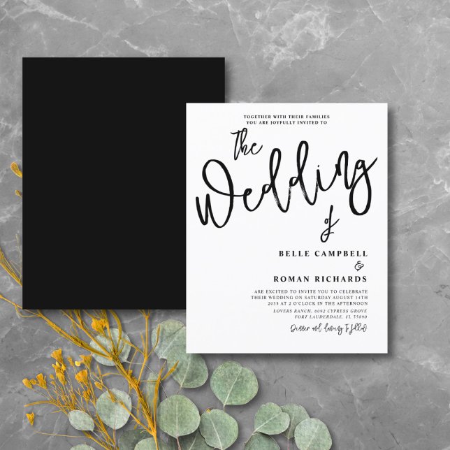 Budget Calligraphy Script Black & White Wedding  (Creator Uploaded)