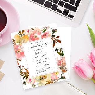 Budget Candy Pink & Yellow Floral Graduation Party