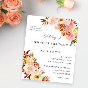 Budget Candy Pink & Yellow Floral Wedding Flyer