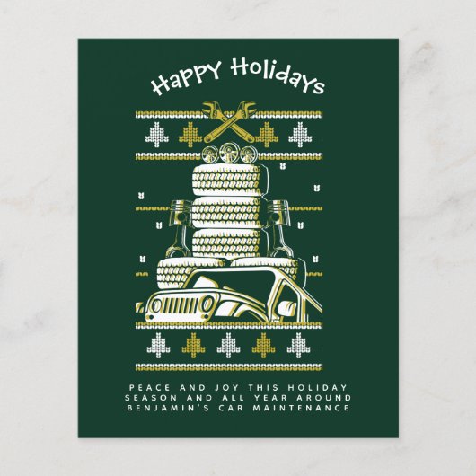 Budget Car Mechanic Christmas Invite Annual Letter (Front)