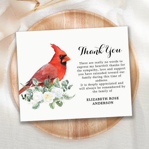 Budget Cardinal Floral Sympathy Funeral Thank You