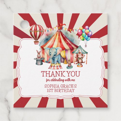 Budget Carnival Circus Show  Animals Birthday Favor Tags