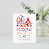 Budget Carnival Circus Show Birthday Invitation (Standing Front)