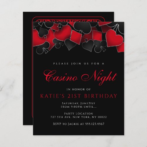Budget Casino Night Party Invitations