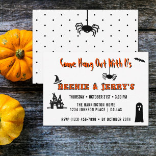 Budget Casual Orange & Black Halloween Invitation