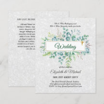 Budget CATHOLIC Christian WEDDING Greenery INVITES