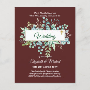 Budget CATHOLIC Christian WEDDING Greenery INVITES Flyer