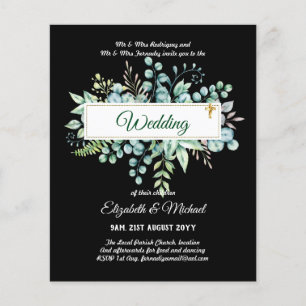 Budget CATHOLIC Christian WEDDING Greenery INVITES Flyer